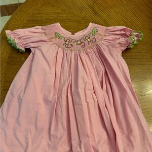Shrimp & Grits kids smocked monkey dress